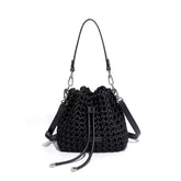 Sac seau en soie tissée Sac à main tendance Mini sac messager à bandoulière décontracté de haute qualité